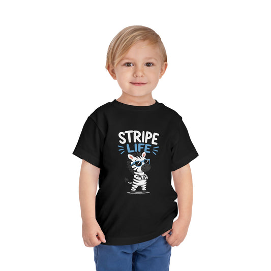Stripe Life Toddler Tee — Cute Cool Zebra Graphic T-Shirt