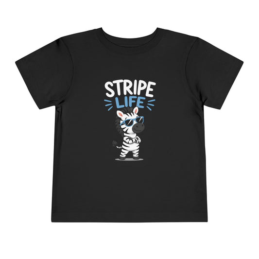 Stripe Life Toddler Tee — Cute Cool Zebra Graphic T-Shirt