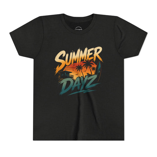 Youth Tee — "Summer Dayz" Retro Palm Beach Graphic Shirt