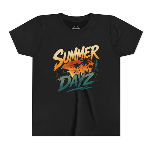 Youth Tee — "Summer Dayz" Retro Palm Beach Graphic Shirt