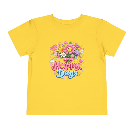 Happy Days Toddler Tee — Floral Smiley Kids Shirt